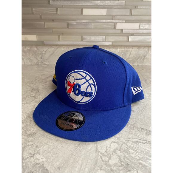 Philadelphia 76ers New Era 9Fifty Snapback Hat w/ Patches - Picture 1 of 9